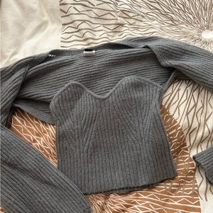 Bolero & tube top sweater set